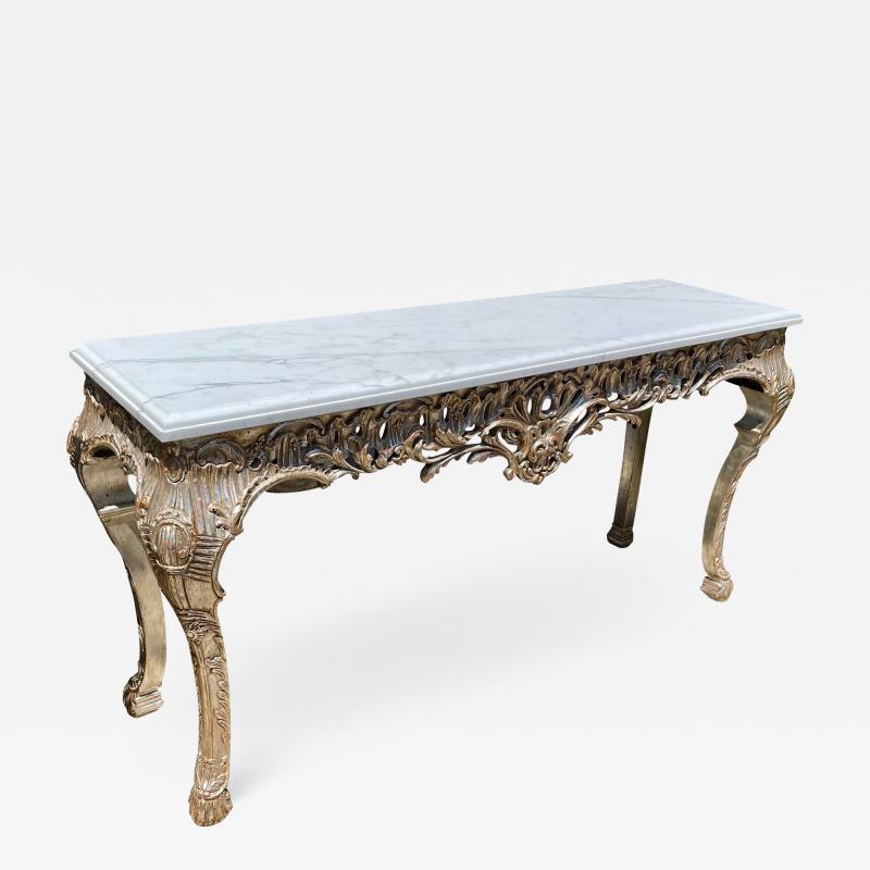 18th C Style Giltwood Calcutta Marble Console Table