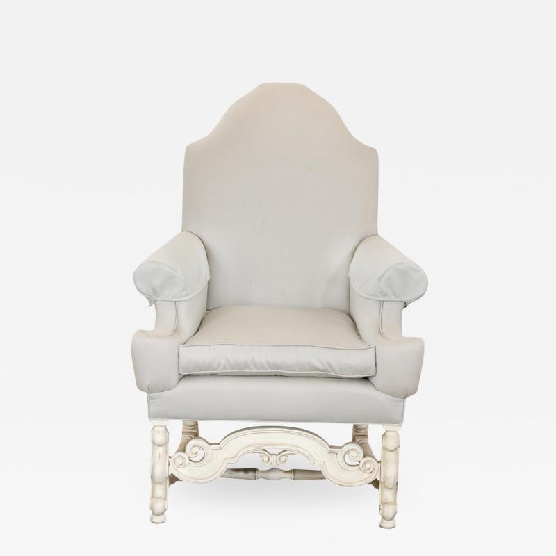 18th C Style Louis XIV Swedish Upholstered Arm Chair