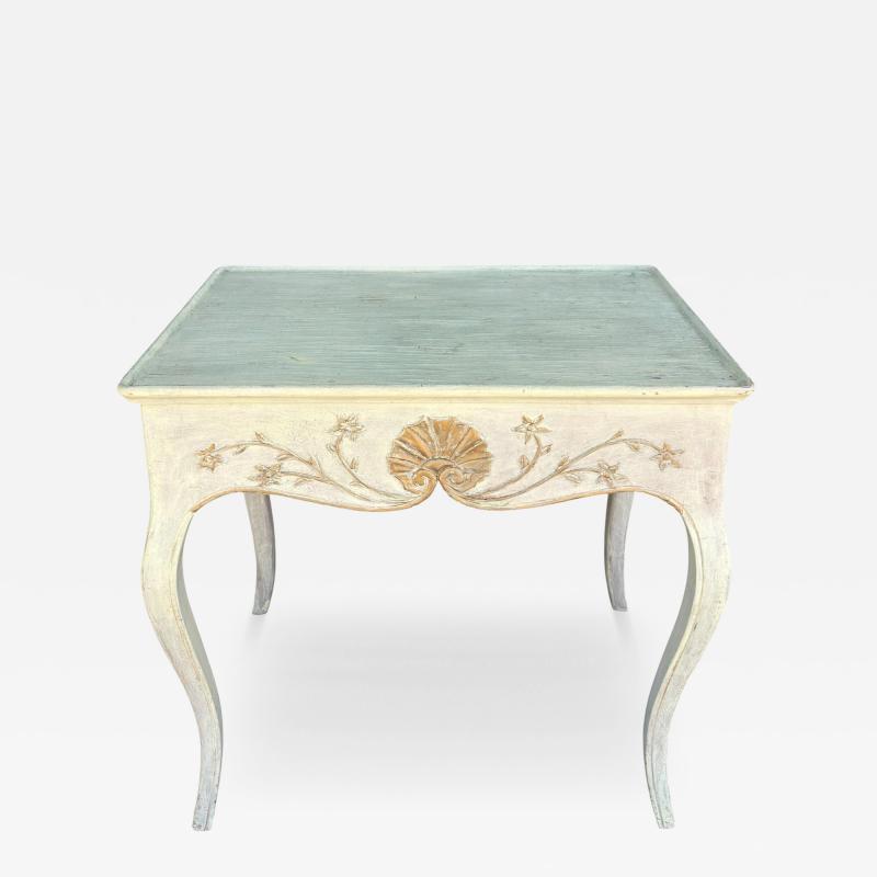 18th C Style Swedish Rococo Painted Side Table