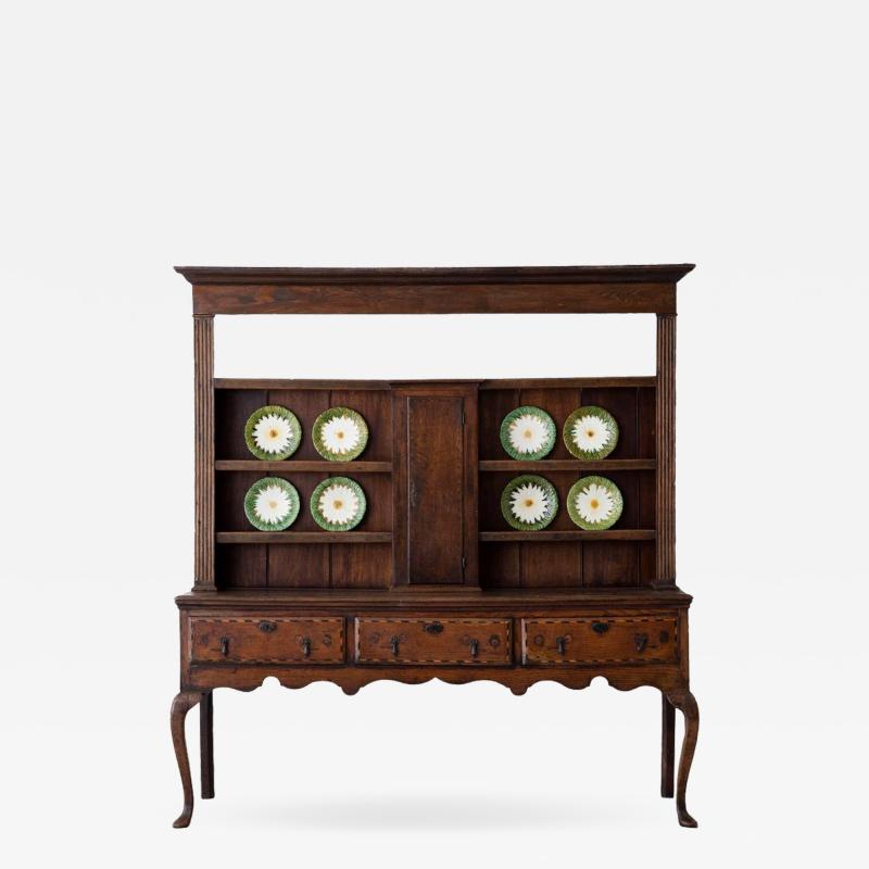 18th Century English Georgian Hutch Welsh Dresser in Two Parts