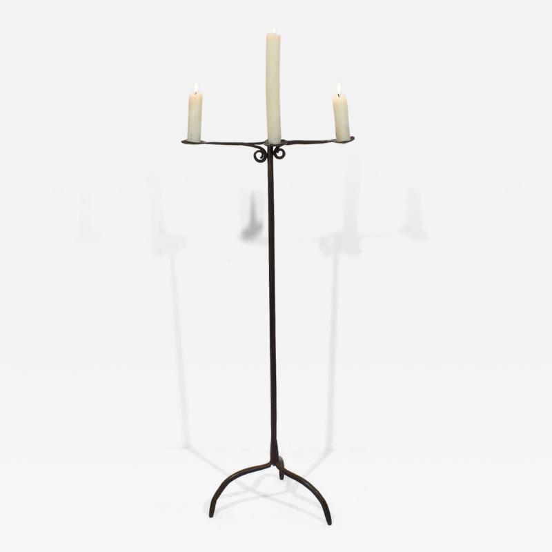 18th Century French Hand Forged Iron Candleholder