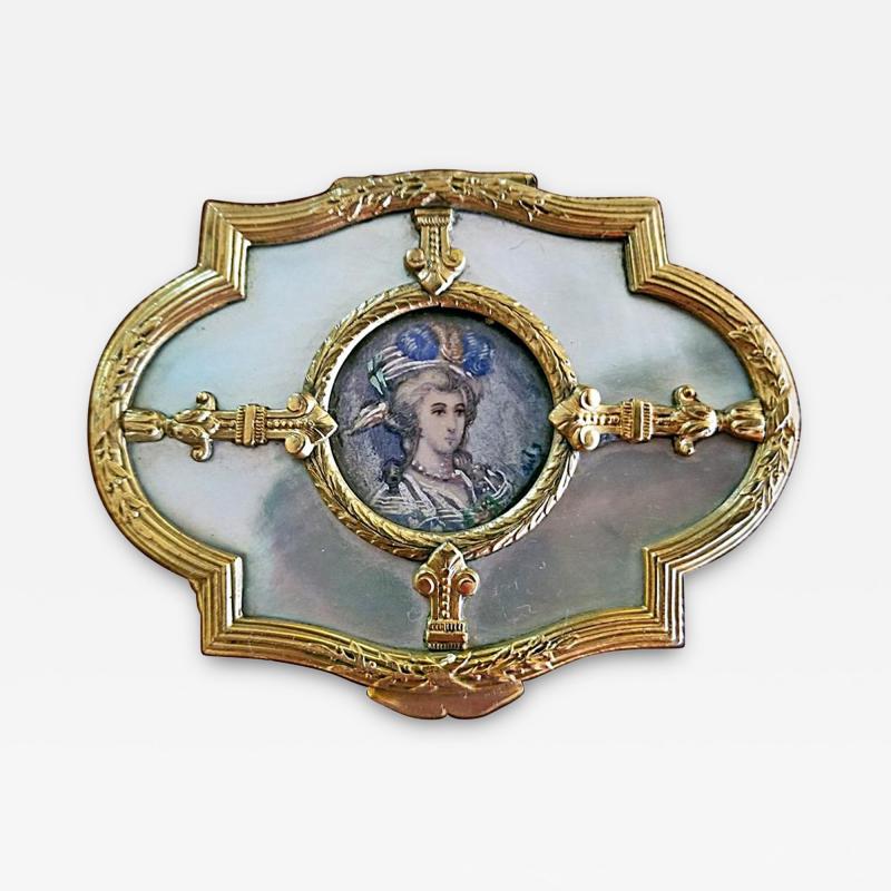 18th Century French Louis XVI Ring Box with Miniature Portrait of Lady