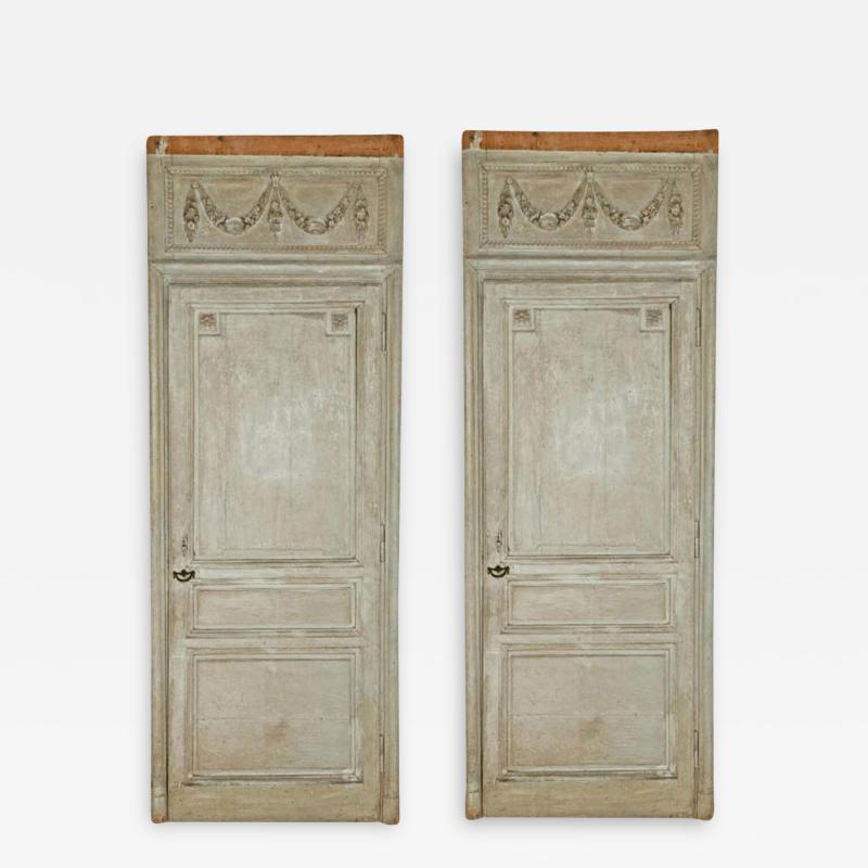 18th Century French Painted Doors a Pair