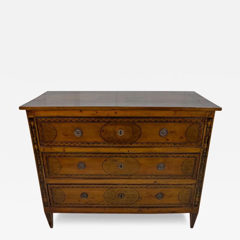 18th Century Fruitwood Italian Commode with Walnut Inlay