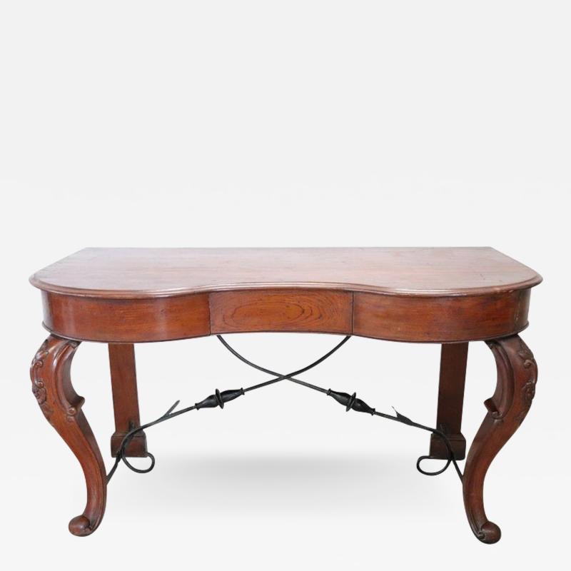 18th Century Italian Solid Oak Wood Antique Console Table