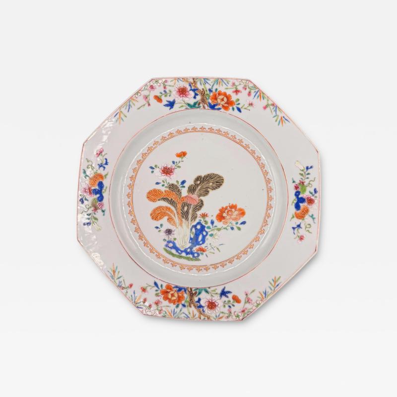 18th Century Kangxi Chinese Export Porcelain Octagonal Plate
