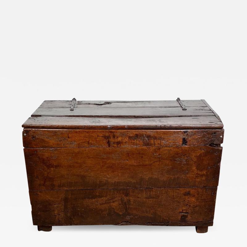 18th Century Large Rustic Oak Coffer Trunk