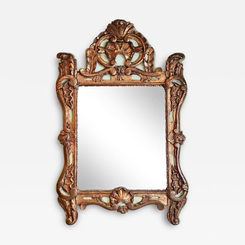 18th Century Louis XV Gilt Lacquered Mercury Glass Mirror