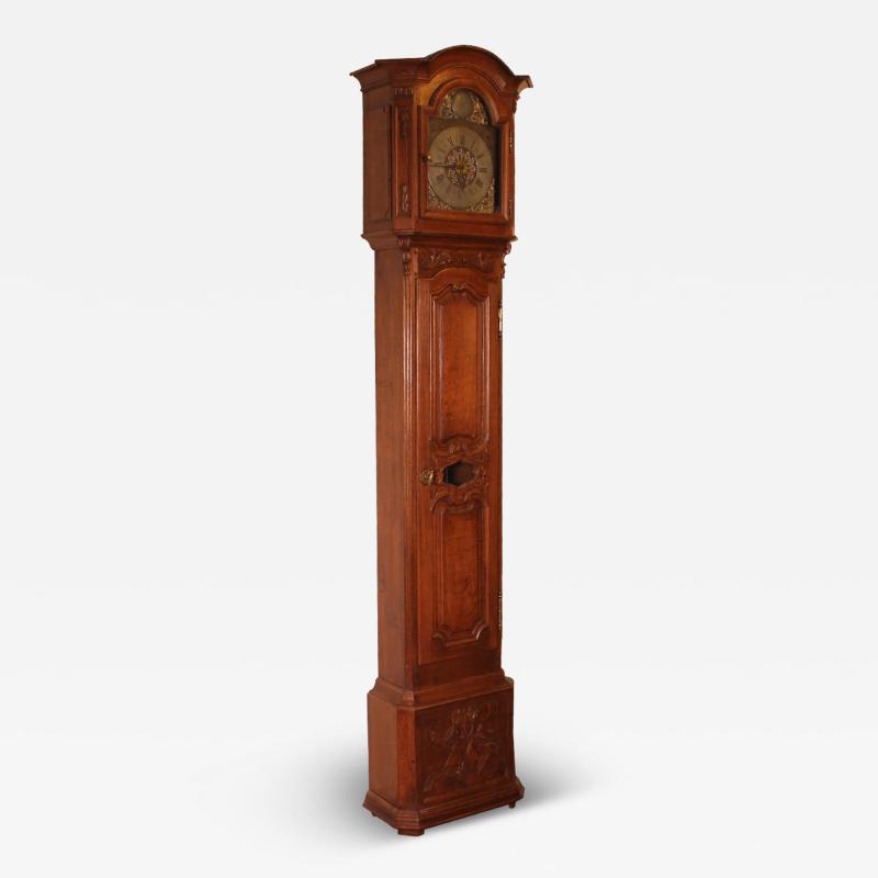 18th Century Oak Longcase Clock From Belgium