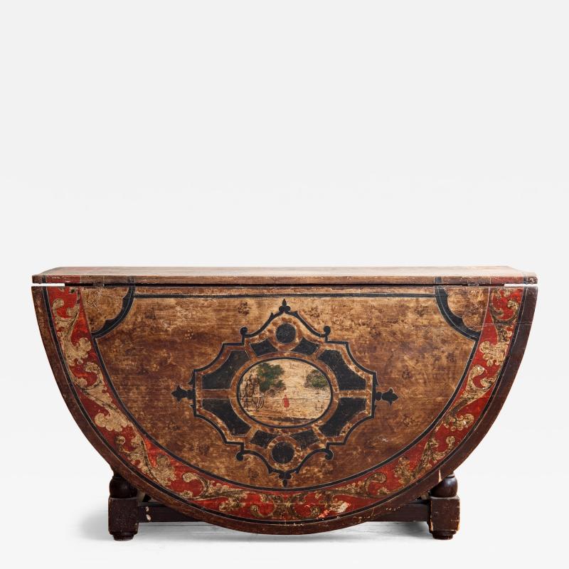 18th Century Swedish Baroque Drop Leaf Table