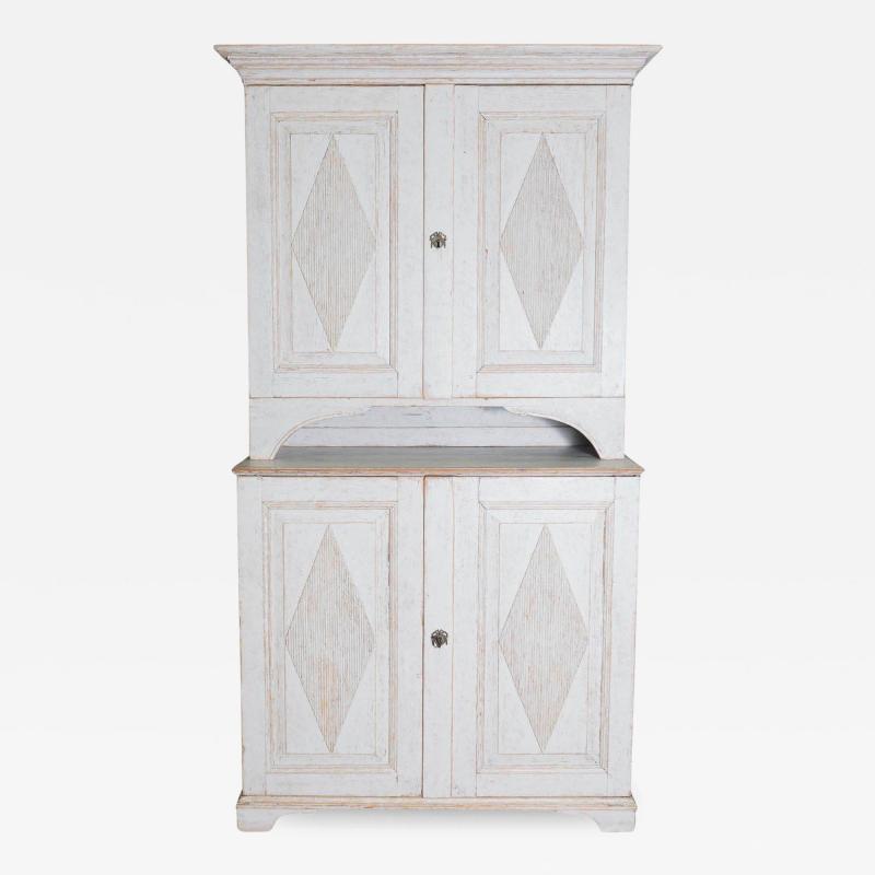 18th Century Swedish Gustavian Two part Cabinet Circa 1790