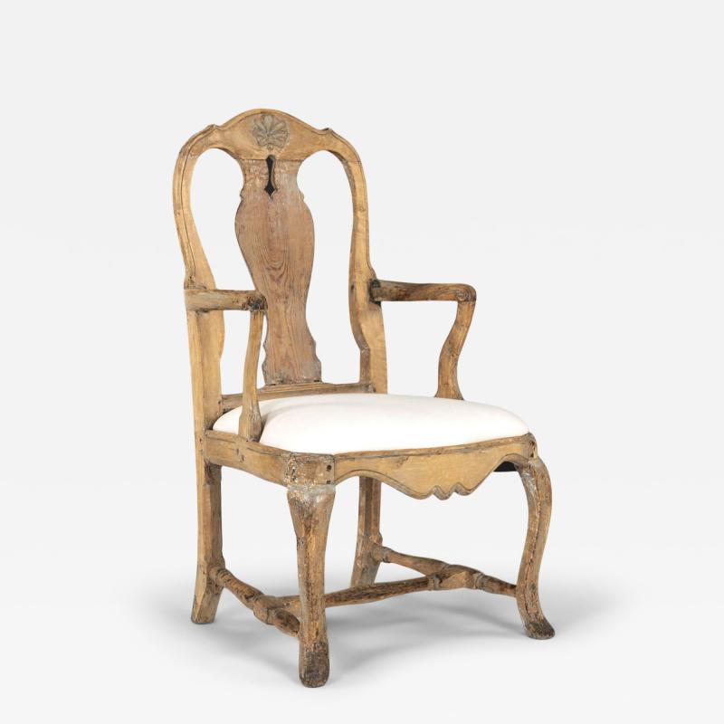 18th Century Swedish Painted Rococo Armchair