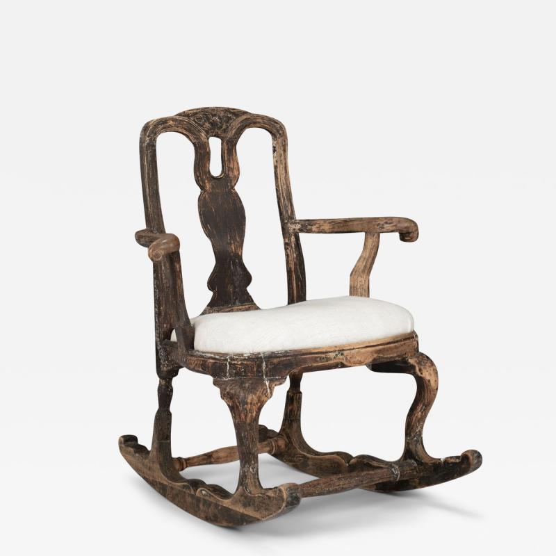 18th Century Swedish Rococo Rocking Chair