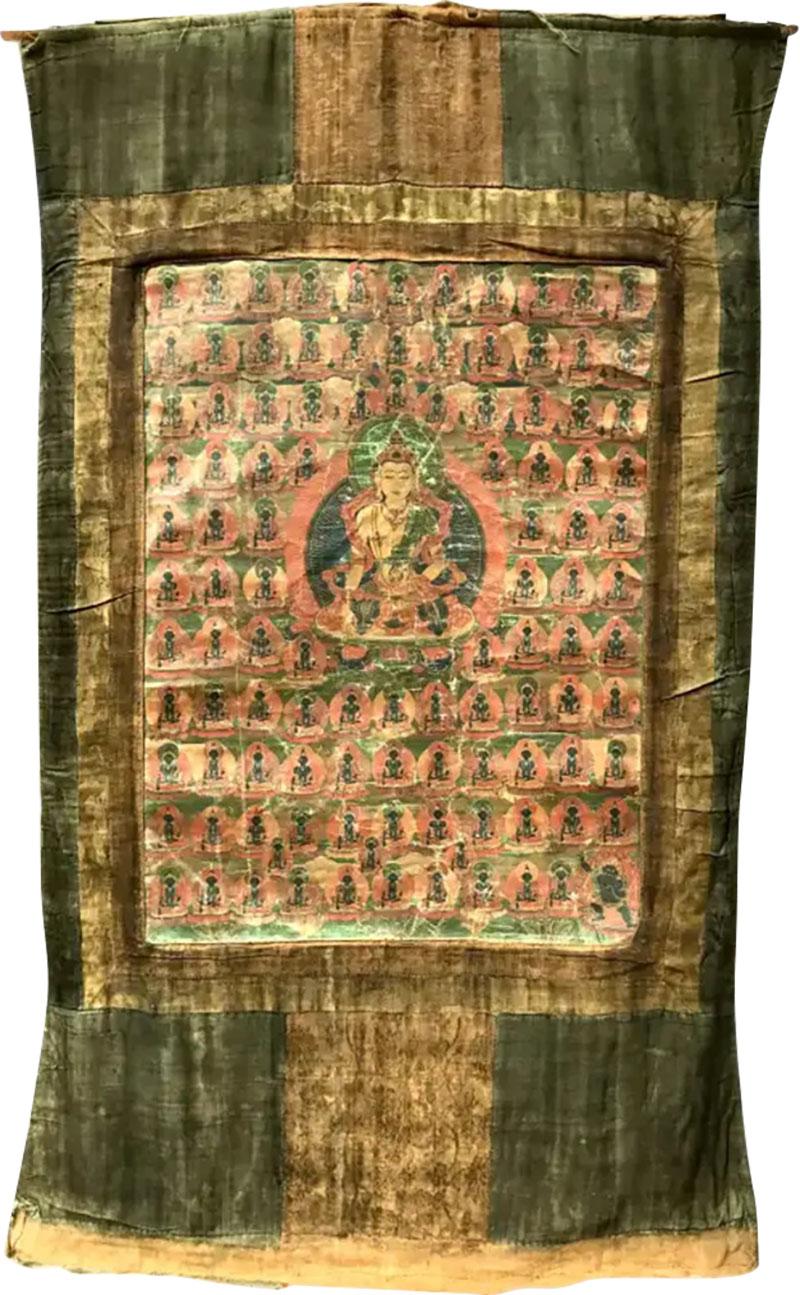 18th Century Tibetan Thangka Of Amitayus Buddha