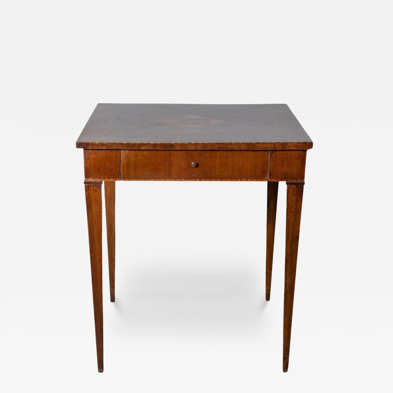18th Century Tuscan Inlaid Game Table with Geometric Marquetry