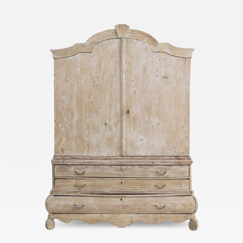 18th c Dutch Linen Press with Bombay Base in Original Patina