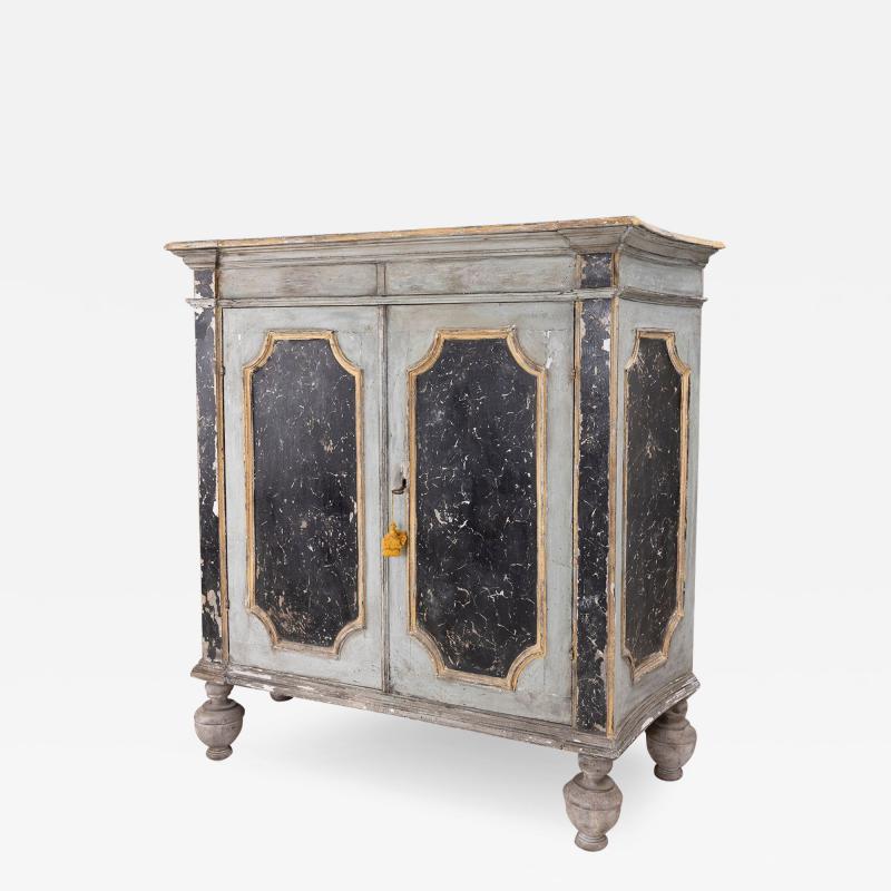 18th c Italian Baroque Style Painted Armoire Cabinet