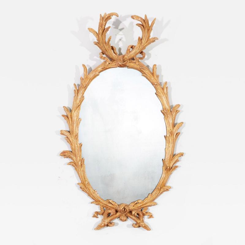 18th c Oval Giltwood Mirror