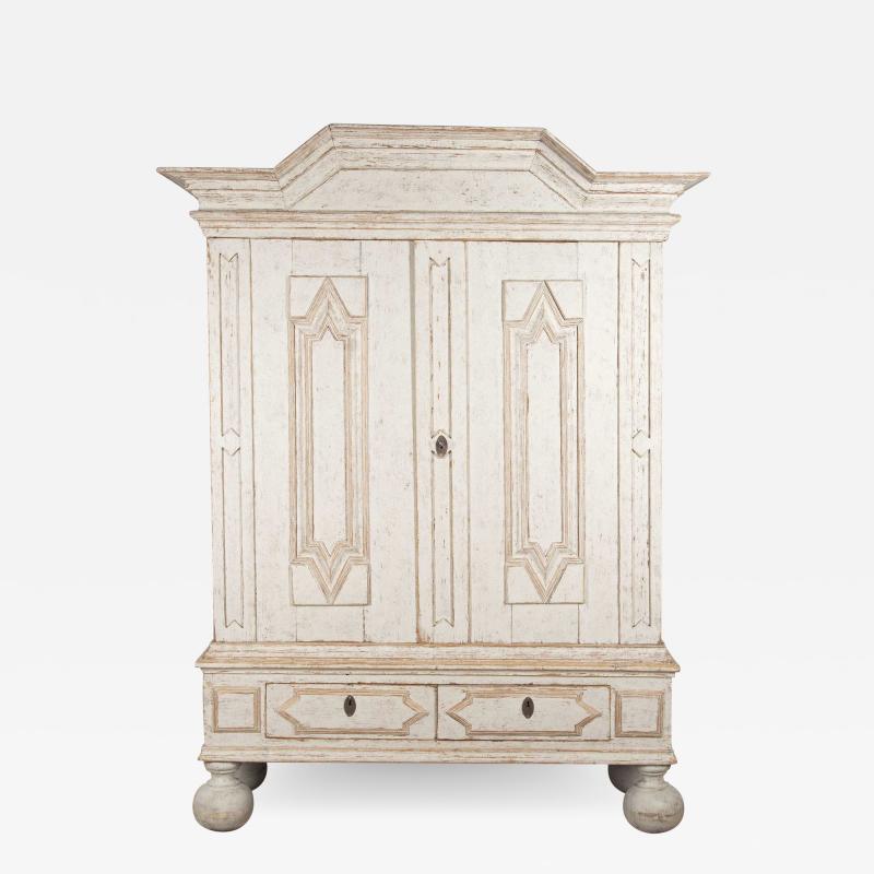 18th c Swedish Baroque Period Painted Cabinet