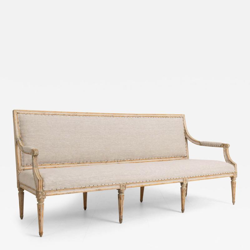 18th c Swedish Gustavian Period Sofa in Original Paint By Johan Lindgren