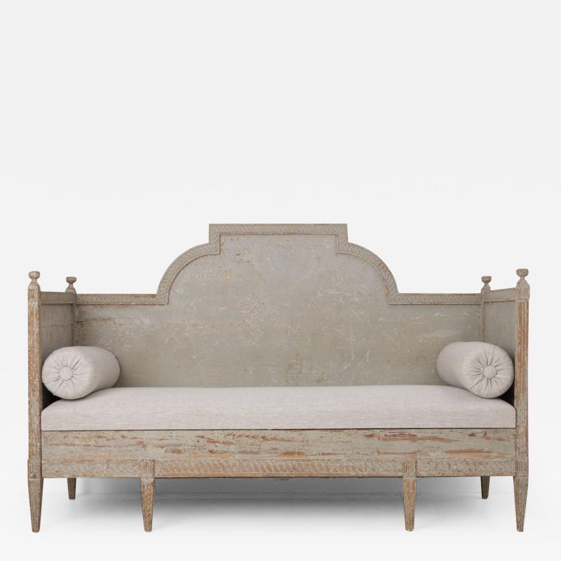 18th c Swedish Gustavian Period Upholstered Sofa in Original Paint