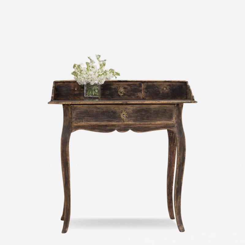 18th c Swedish Rococo Period Writing Desk in Original Paint