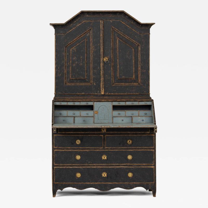 18th c Swedish Secretary with Library