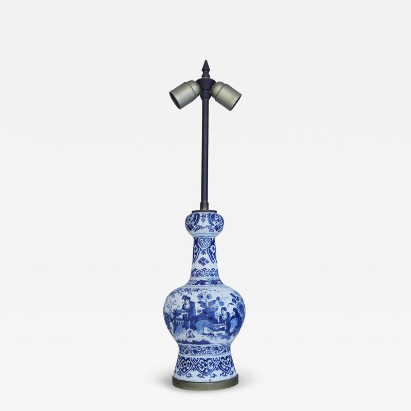 18th century Dutch Delft lamp