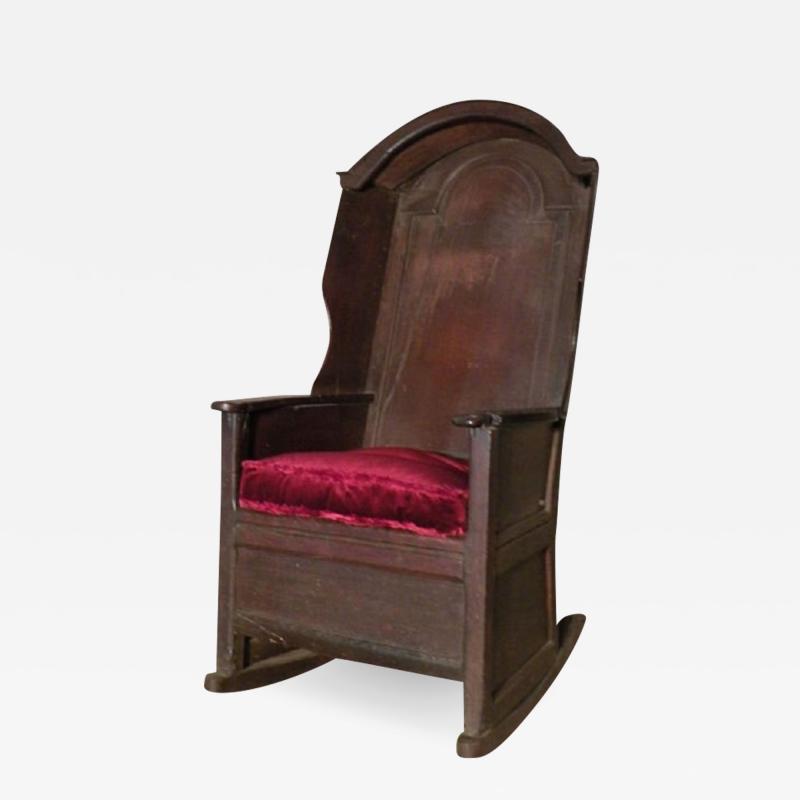 18th century English Oak Porter or Rocking Chair