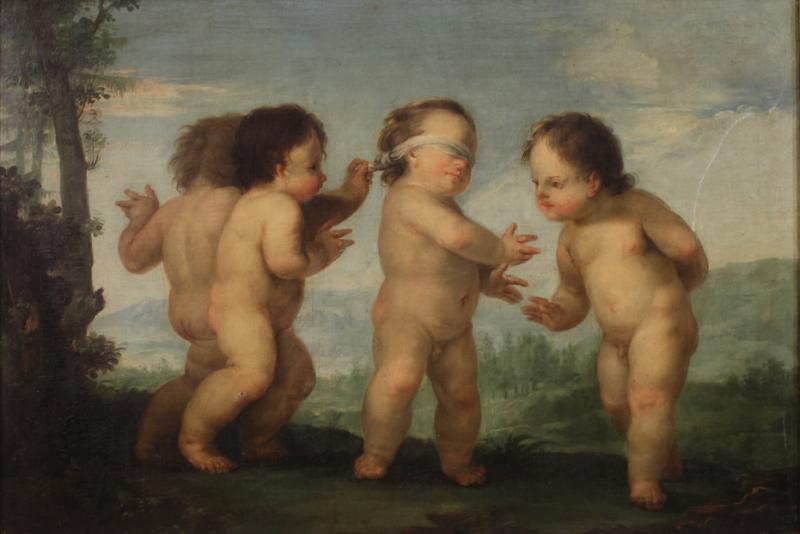 18th century Rococo painting Game of Cherubs