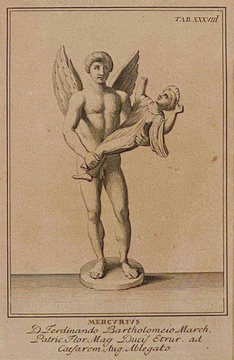 18th or 19th Century Italian Engraving of a Putto