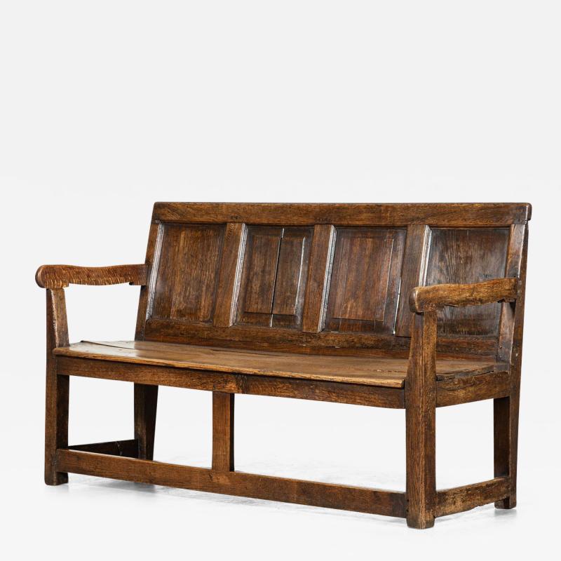 18thC English Oak Vernacular Settle