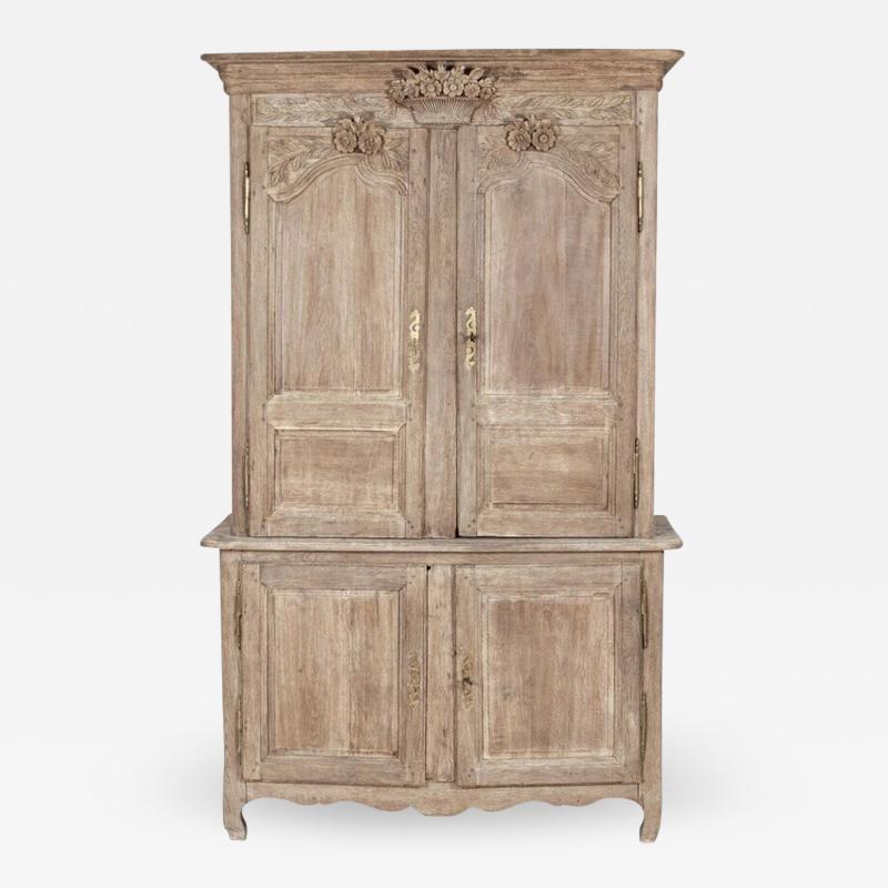 18thC French Provincial Bleached Oak Buffet De Corps