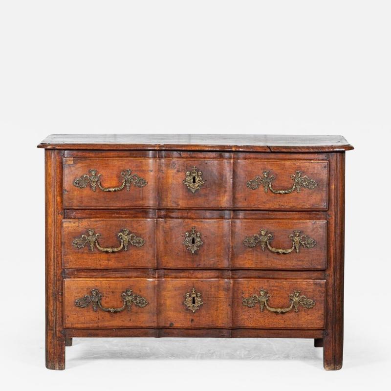 18thC French Walnut Bombe Chest Commode