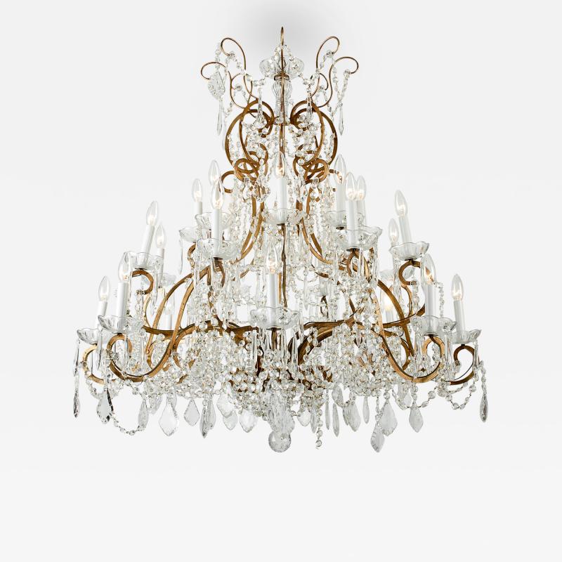 19 Arms Lights Vintage French Crystal Chandelier