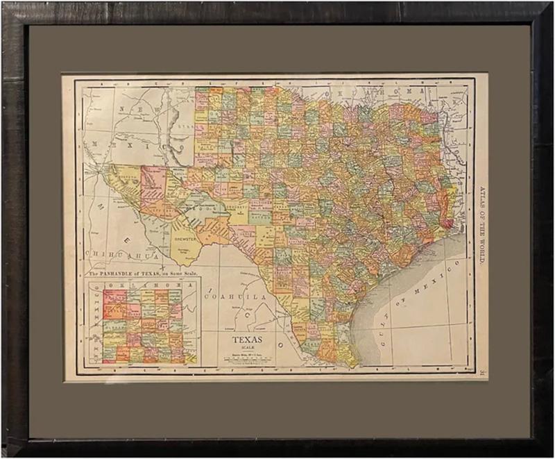 1912 Texas Map by Rand McNally Co 