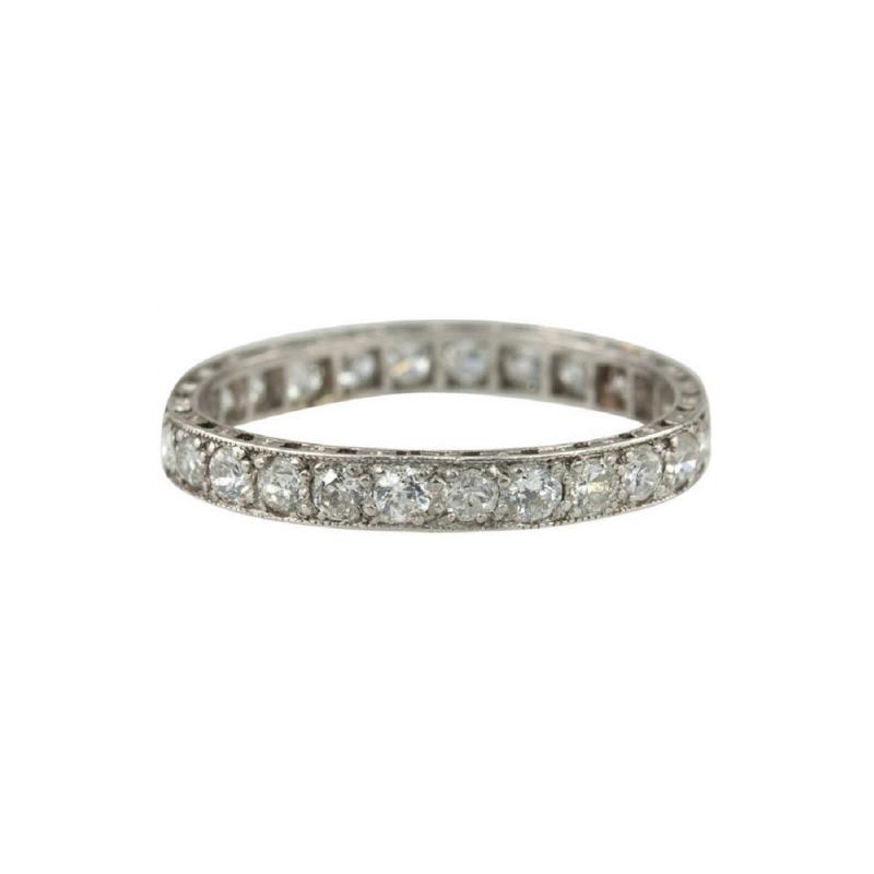 1920S DIAMOND BEAD SET ETERNITY BAND IN PLATINUM