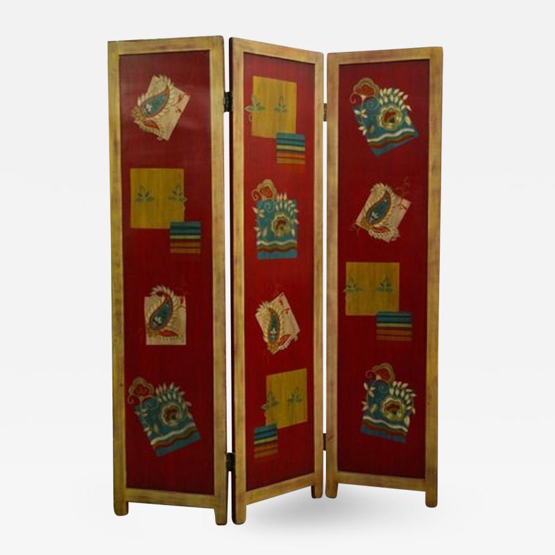 1920s Three Panel Folding Screen