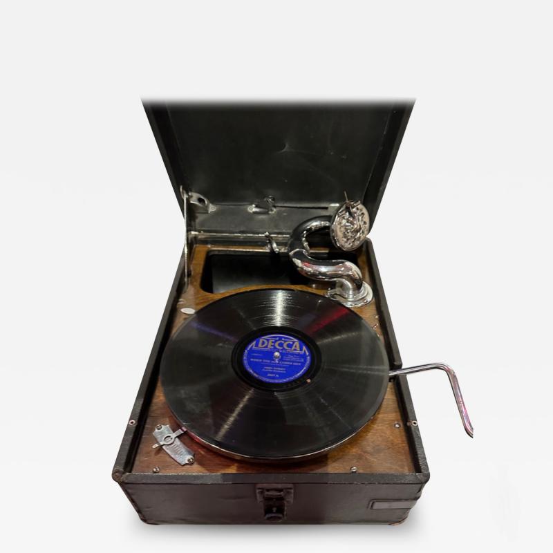 1930 Portable Gramophone His Masters Voice Phonograph