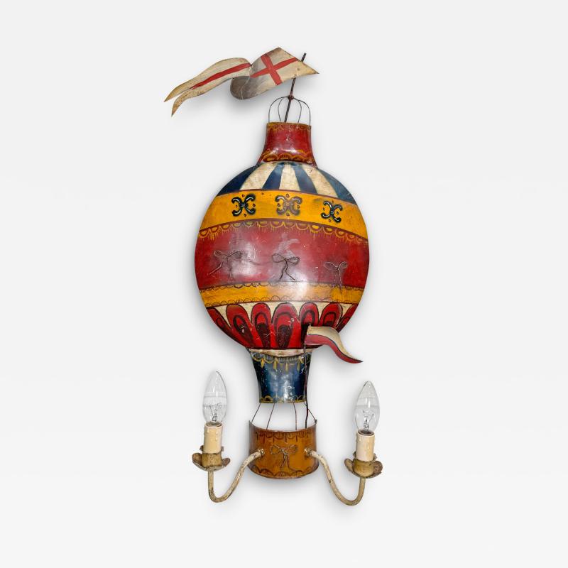 1930 s French Tole Hot Air Balloon Wall Light