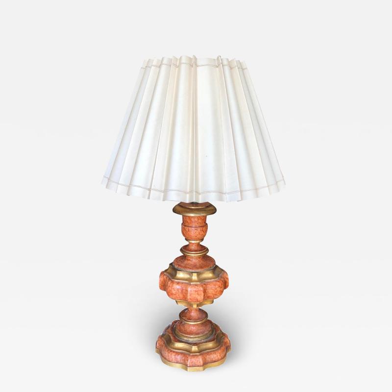 1930s Antique French Baroque Giltwood Table Lamp