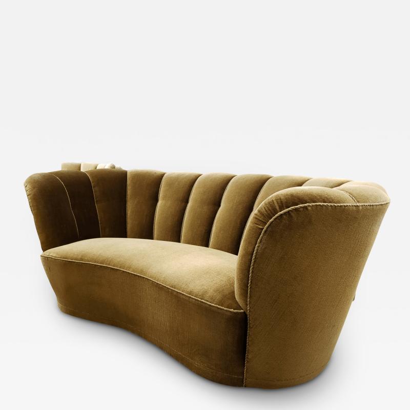 1930s Danish Channel back Deco Settee Sofa