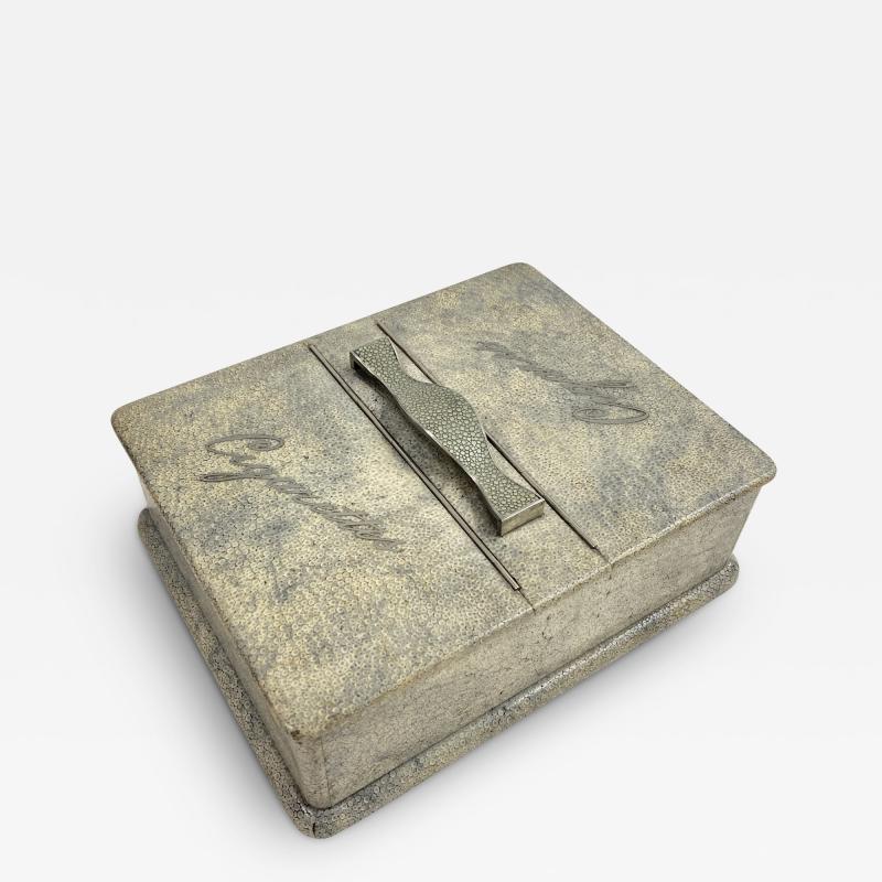 1930s Decorative boxe covered with fish skin attributed to Eug ne Rousseau