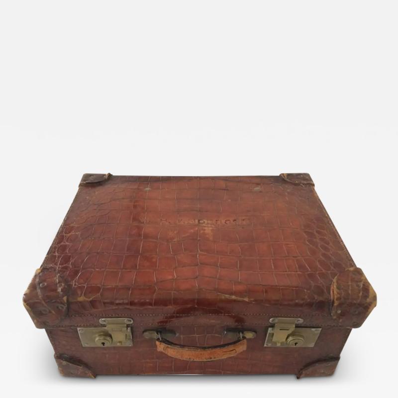 1940s Alligator Skin Suitcase