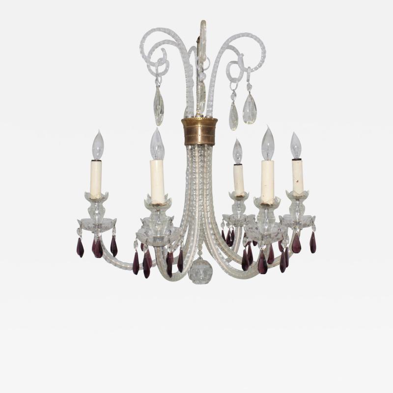 1940s Cut Glass French Chandelier