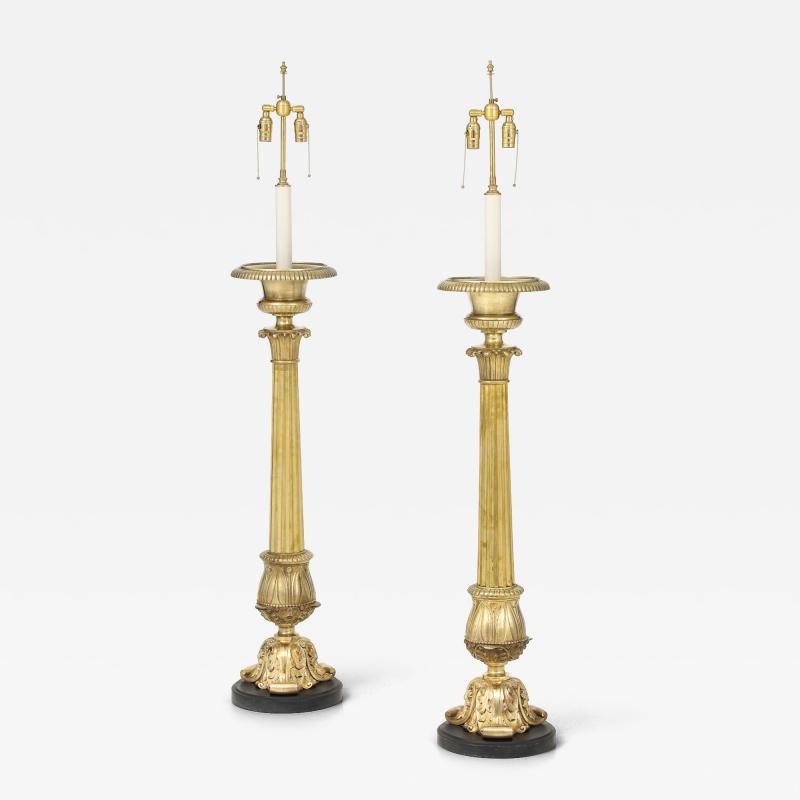 1940s French Bronze Floor Lamps