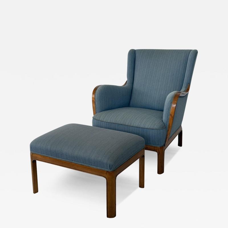 1940s Frits Henningsen Lounge Chair and Footstool