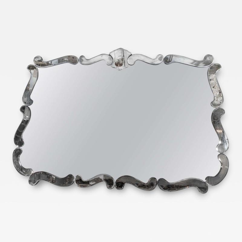 1940s Hollywood Regency Smoke and Clear Mirror