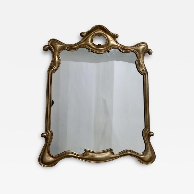 1940s Sculptural Gold And Silver Italian Large Wall Mirror