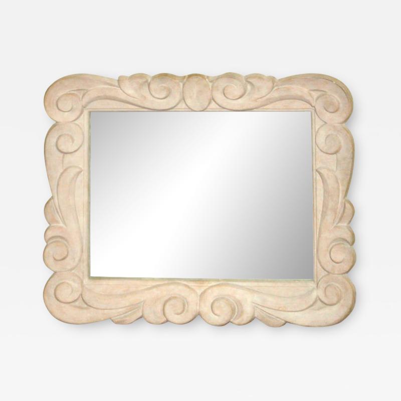 1940s Serge Roche Style Plaster Wall Mirror